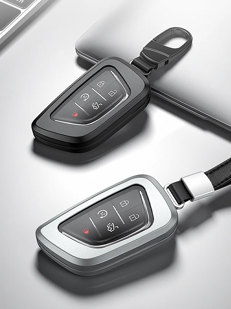 

Frosted metal key shell for Cadillac CT4/CT5/CT6/ESCALADE/XT6/XT5/XT4/CT6/ATS,aluminum alloy with TPU full protection,key chain