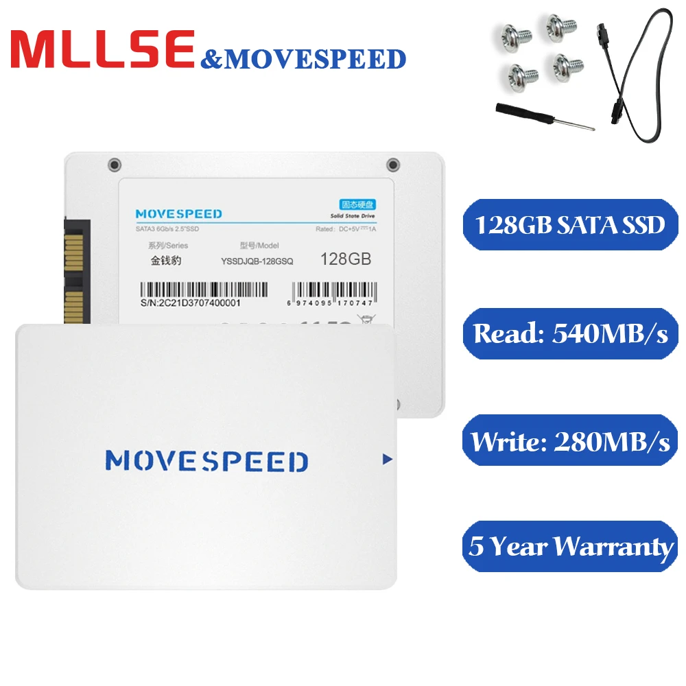 MLLSE MOVESPEED SATA III Ssd диск 128 Гб Hdd 3D NAND флэш накопитель 2 5 дюйма Внутренние