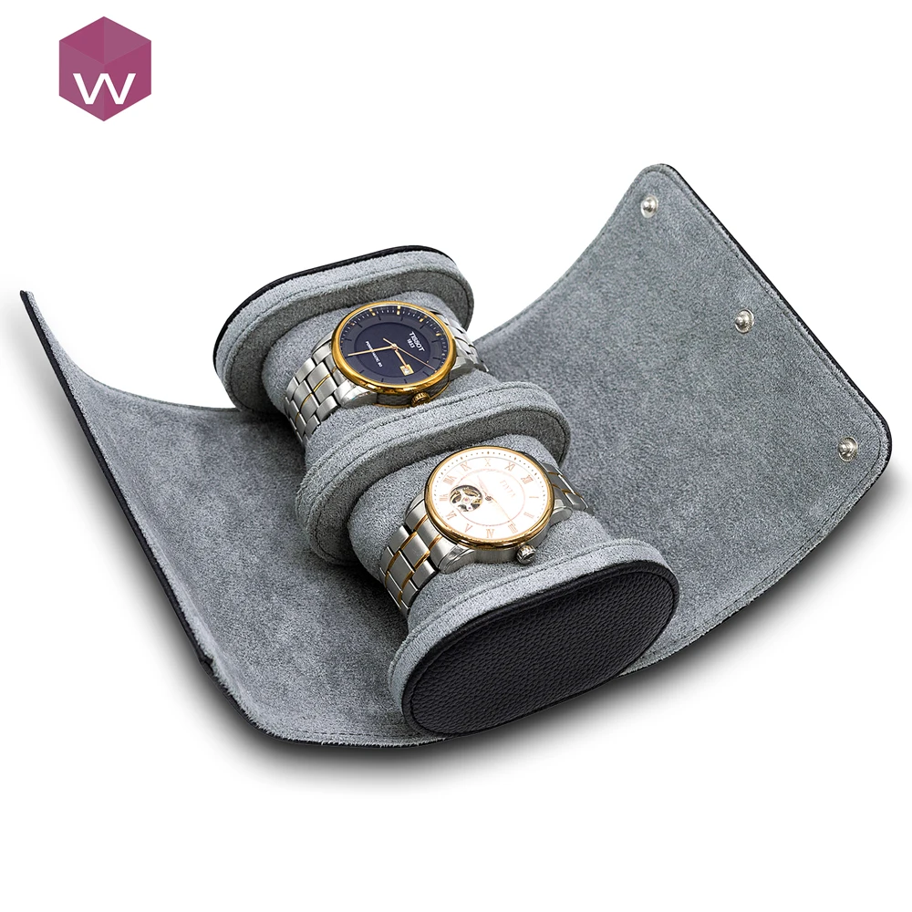 Wholesale 2 Slot Travel Watch Roll Case for Men