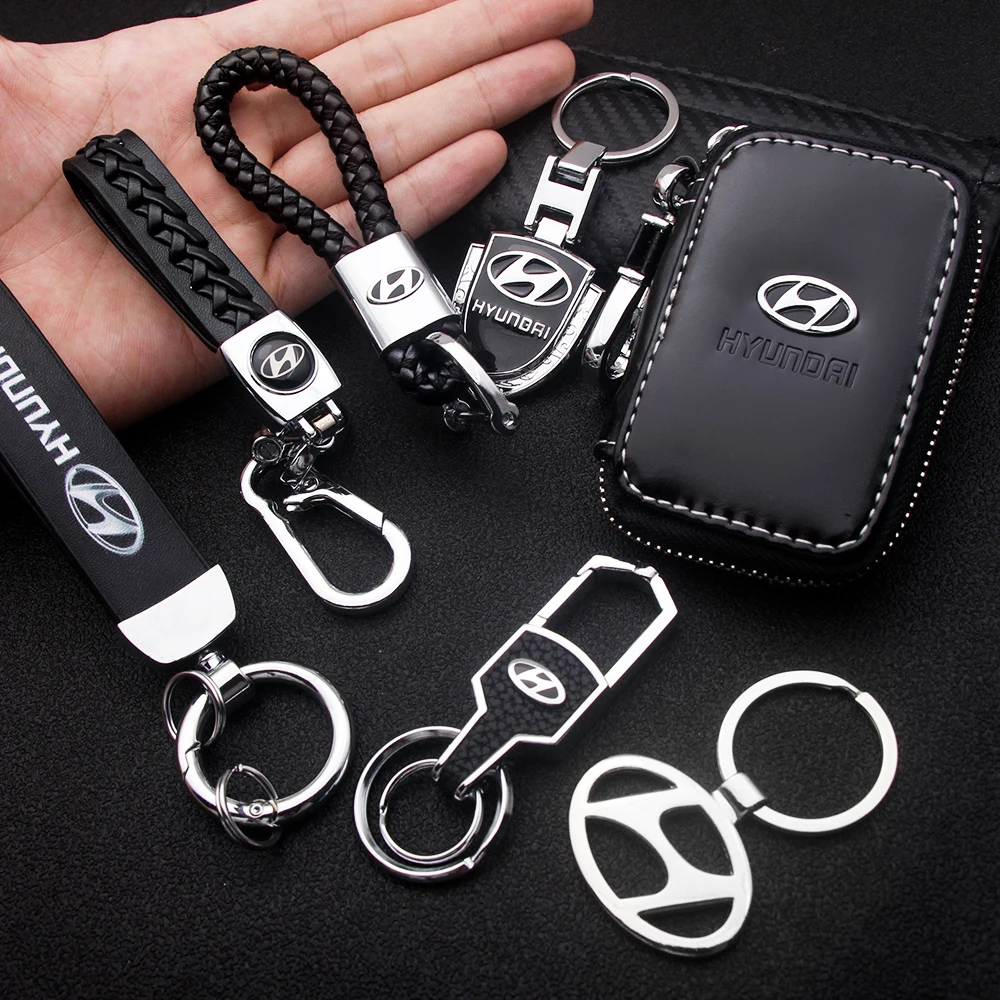 Автомобильный металлический брелок кожаный для ключей 3D логотип чехол