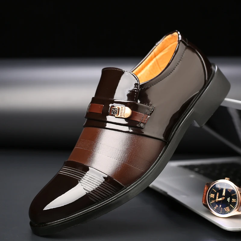 

fashion brand men's casual shoes glossy pointed leather shoes, walking shoes, leather breathable large size 38-44 sports sneaker