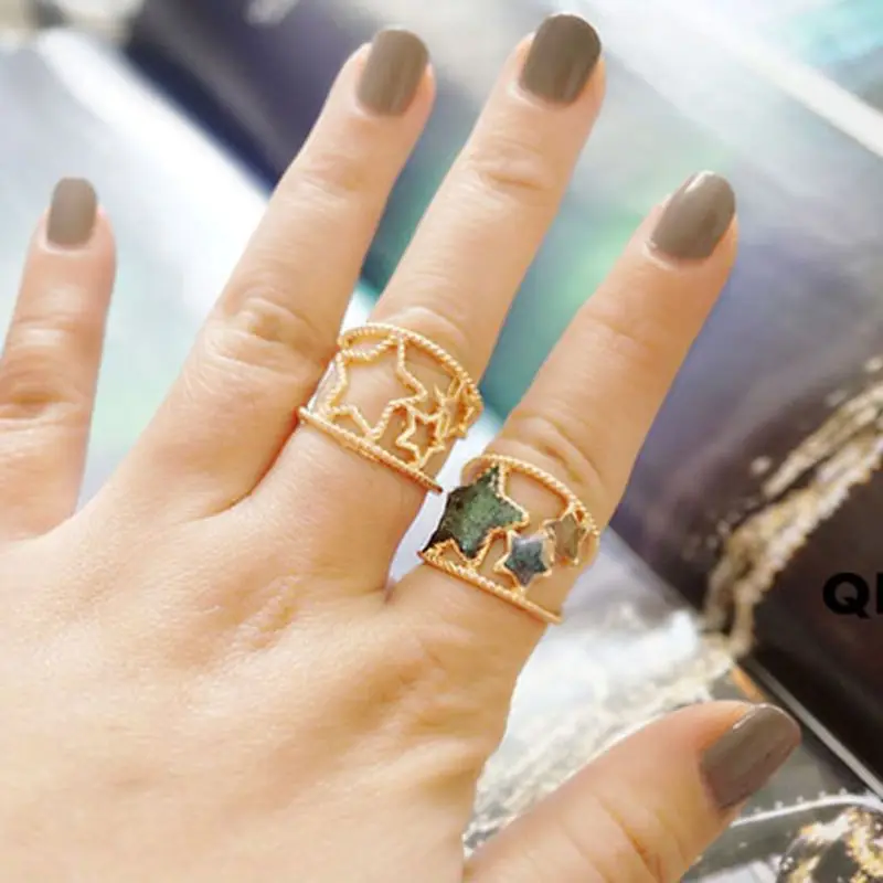 Звездное кольцо металлическая рамка из смолы Установка в открытую рамку УФ Смола