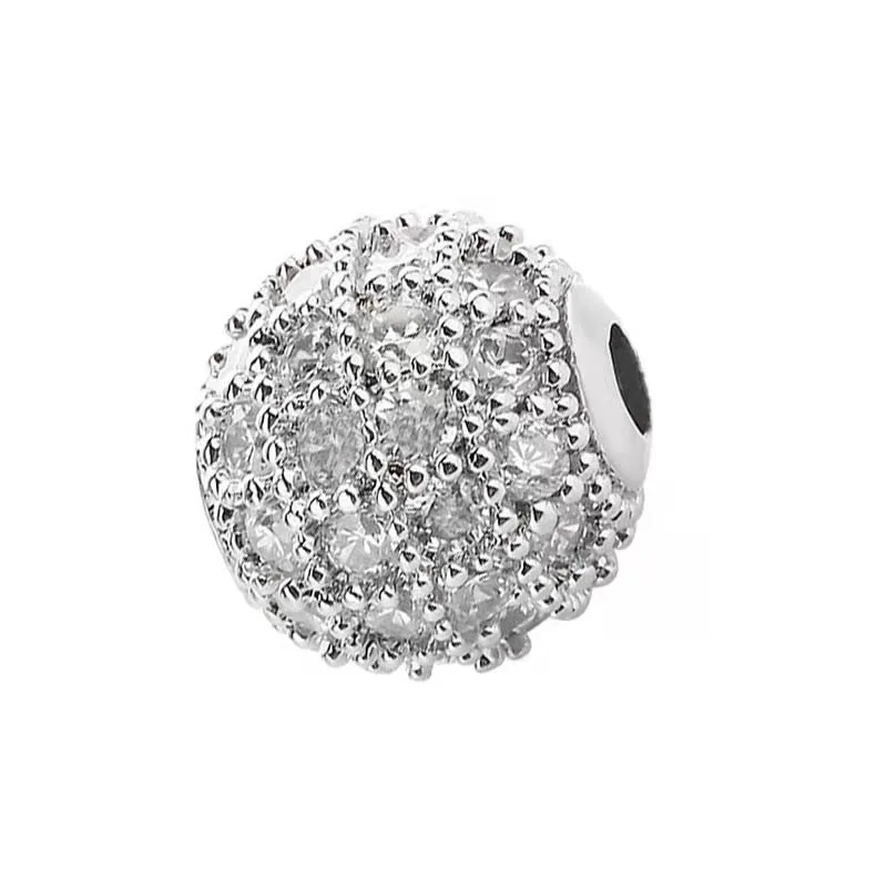 

10pcs CZ Bead Spacers in 8mm for Women DIY Jewelry Accessories S40