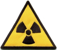 hot radiation sign nuclear symbol danger warning applique iron on patch %e2%89%88 5 5 4 5 cm