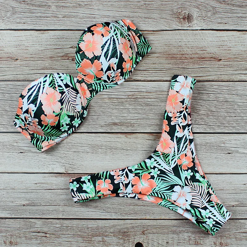 Лидер продаж летнее женское бикини комплект из двух предметов Модный Купальник с