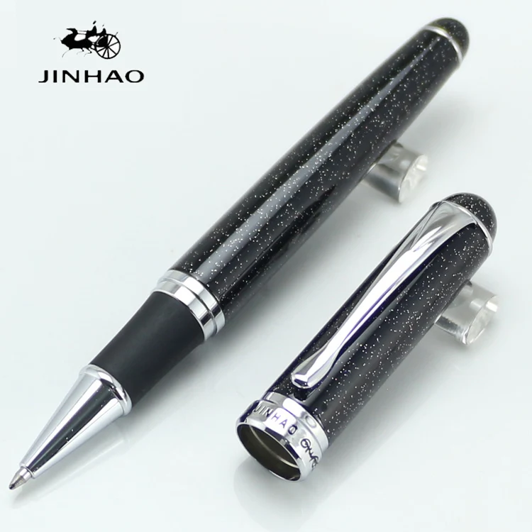 JINHAO 750 черная и серебряная шариковая ручка с красочными песками канцелярские