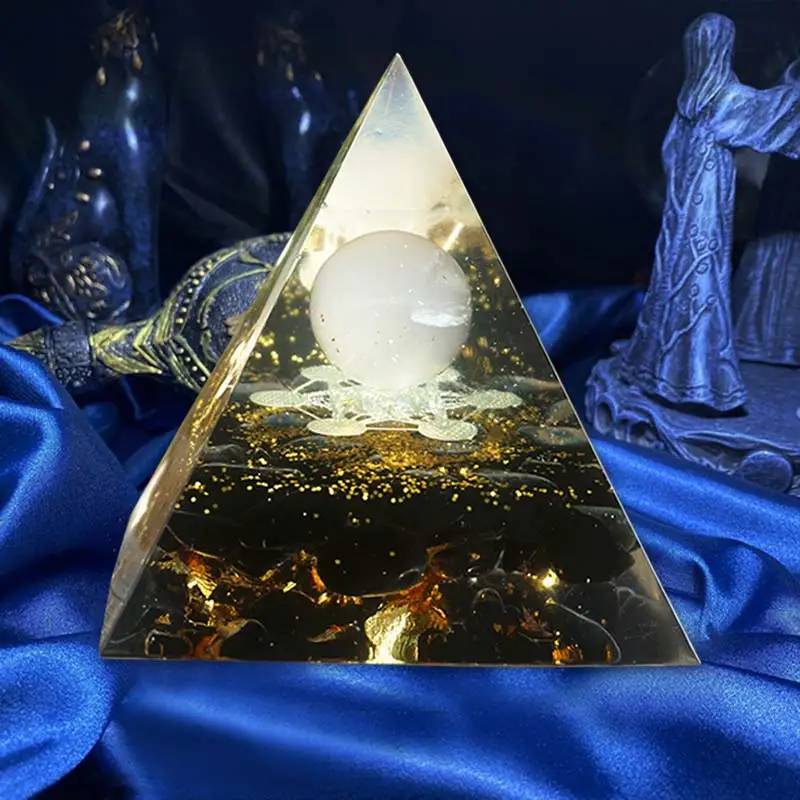 

Orgonite Pyramid 6cm Symbolizes The Lucky Citrine Pyramid Energy Converter To Gather Wealth And Prosperity Resin Decor