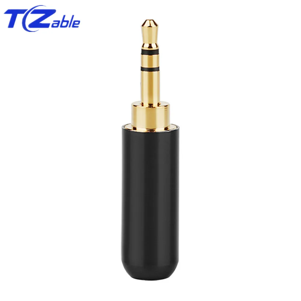2.5mm 3 pole Black 2 шт аудио разъем адаптер для наушников Hifi аудио разъем 2,5 мм 3/4 полюсный кабель для ремонта наушников припой разъем Золотой штекер мужской цвет - Цвет: 2.5mm 3 pole Black