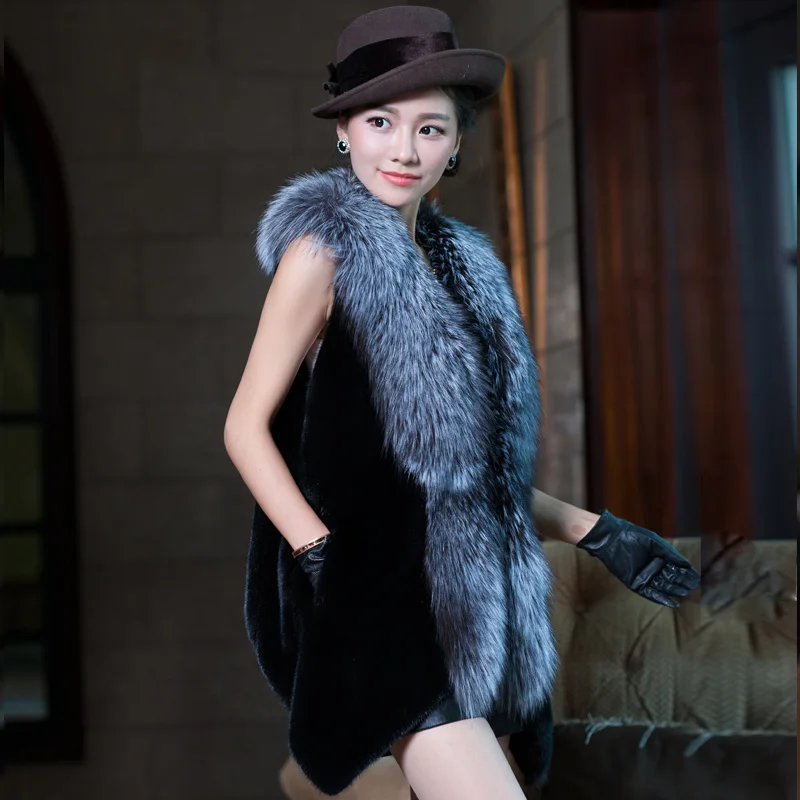 Хит зимний женский меховой жилет 2020 норка женская шуба из искусственного лисьего