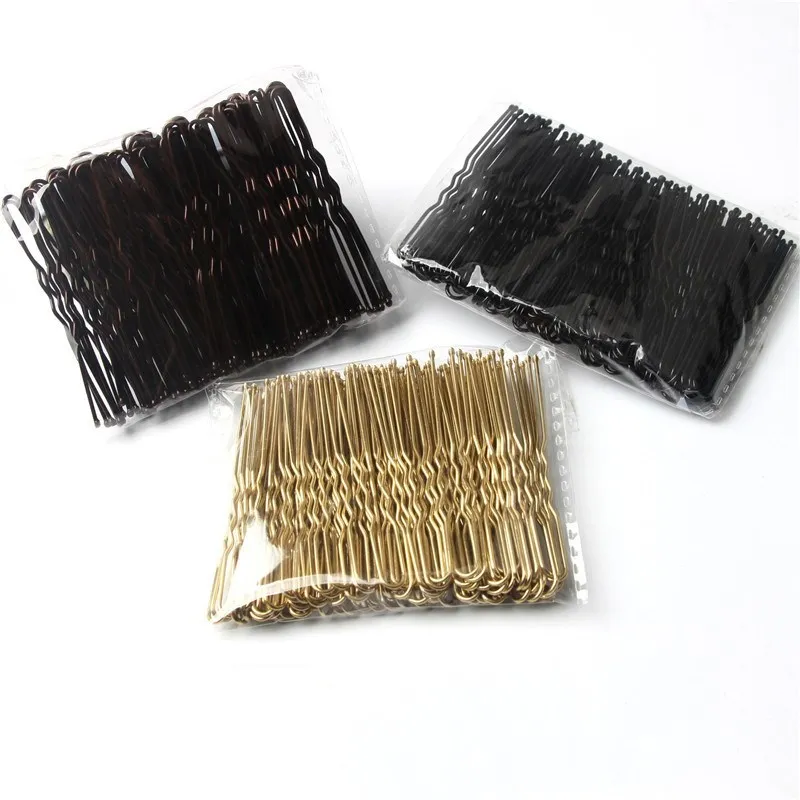 

Hot 50PCS/Bag 5cm U Shaped Alloy Hairpins Waved Hair Clips Simple Metal Bobby Pins Barrettes Bridal Hairstyle Tools
