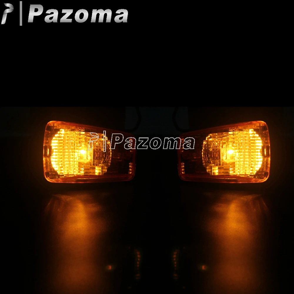 1 пара 12V мотоцикл спереди лампы сигнала поворота Янтарный пластиковым
