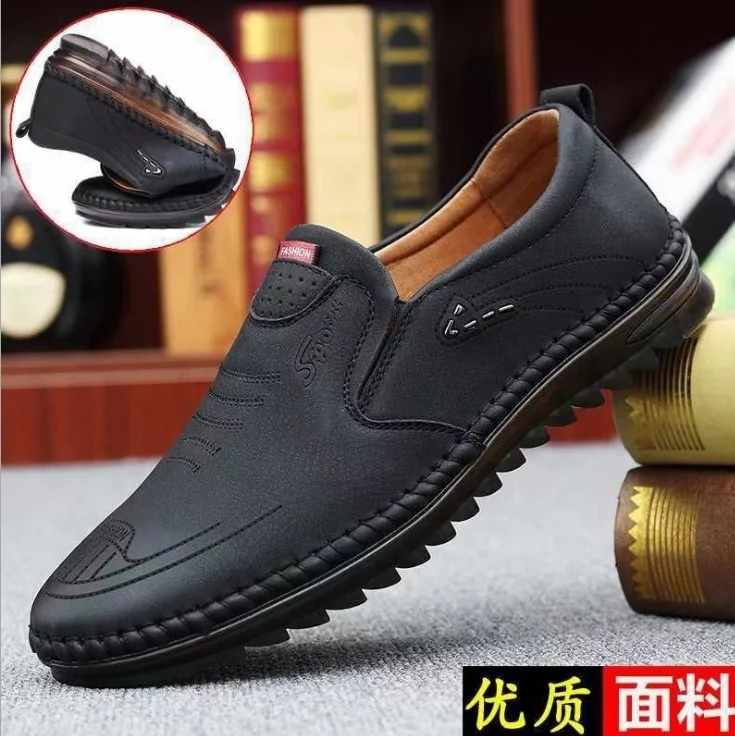 

New casual men's shoes fashion trend hand-sewn comfortable non-slip tendon outsole 2021 autumn men's leather shoes