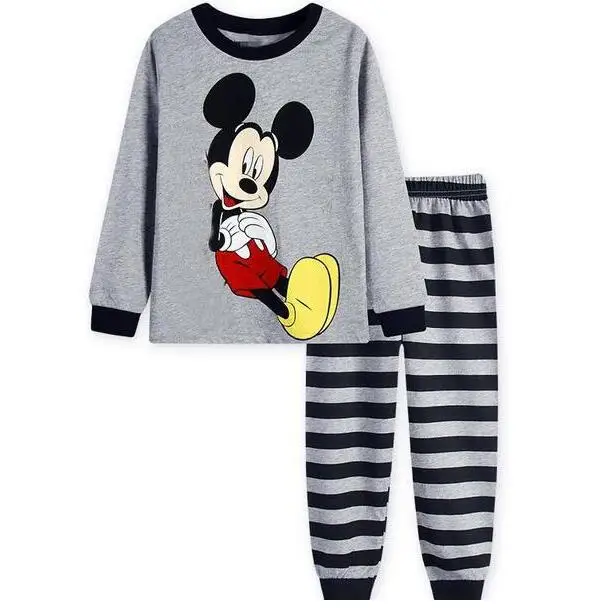 2 шт. Детские хлопковые пижамы футболка и штаны в полоску|Комплекты пижам| |
