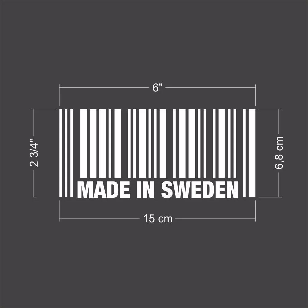 Сделано в Швеции наклейка на штрих код оконная VAN JDM 6 дюймов 15 см|Наклейки для