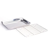 stainless steel sheet pan bakery cooling racks jelly roll pan rimmed baking sheet for oven cookie sheet with rack