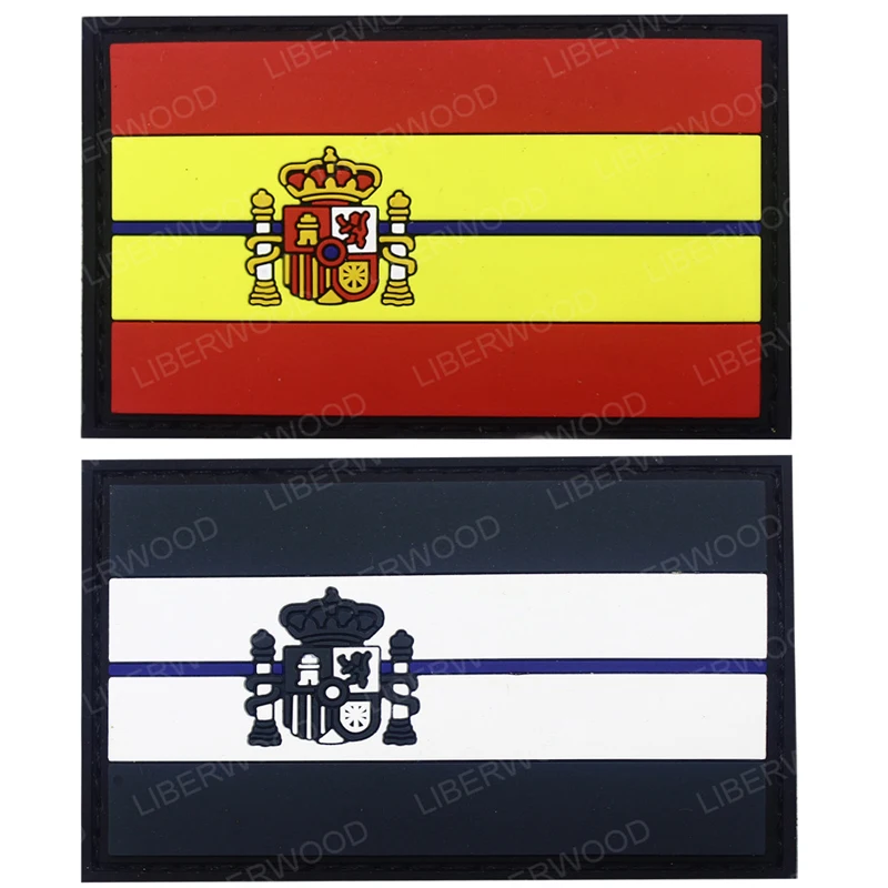 Испания национальный флаг 3D резиновые ПВХ армии патчи для Костюмы военные значки