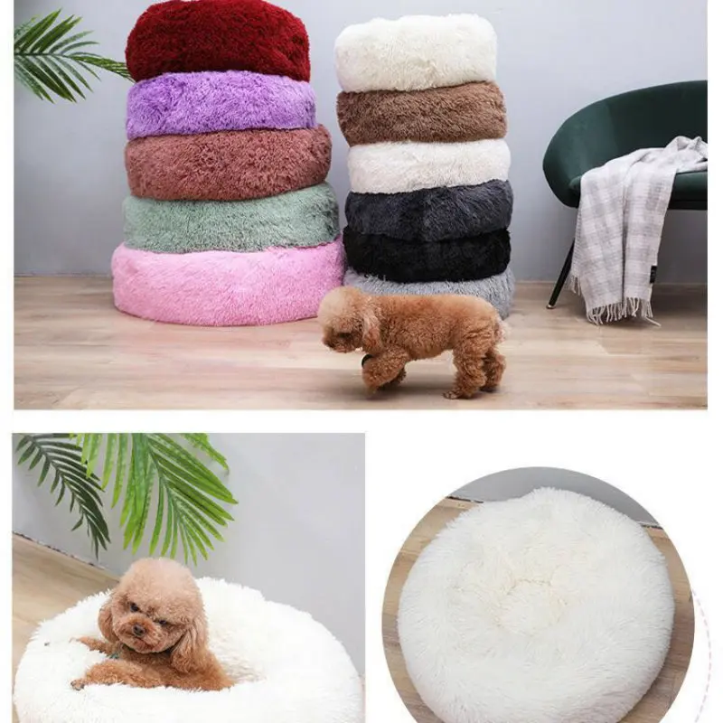 Спальный супер мягкий плюшевый спальный мешок для собаки Круглый кошки