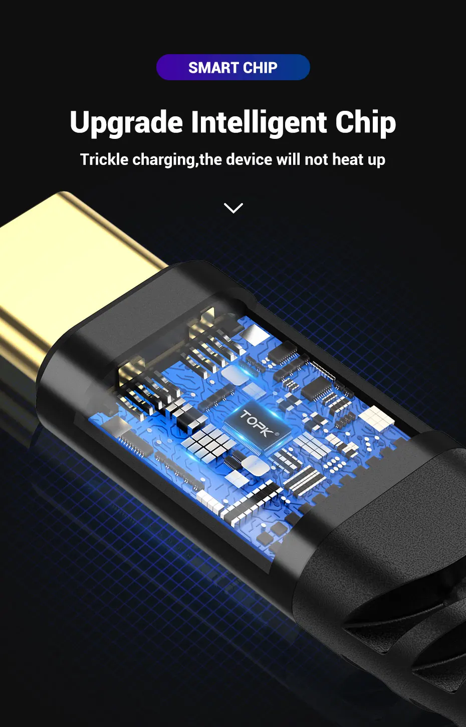 TOPK AP42 60 Вт PD usb type C кабель для USB-C кабель для быстрой зарядки для samsung Xiaomi huawei мобильный телефон USBC Кабель зарядного устройства