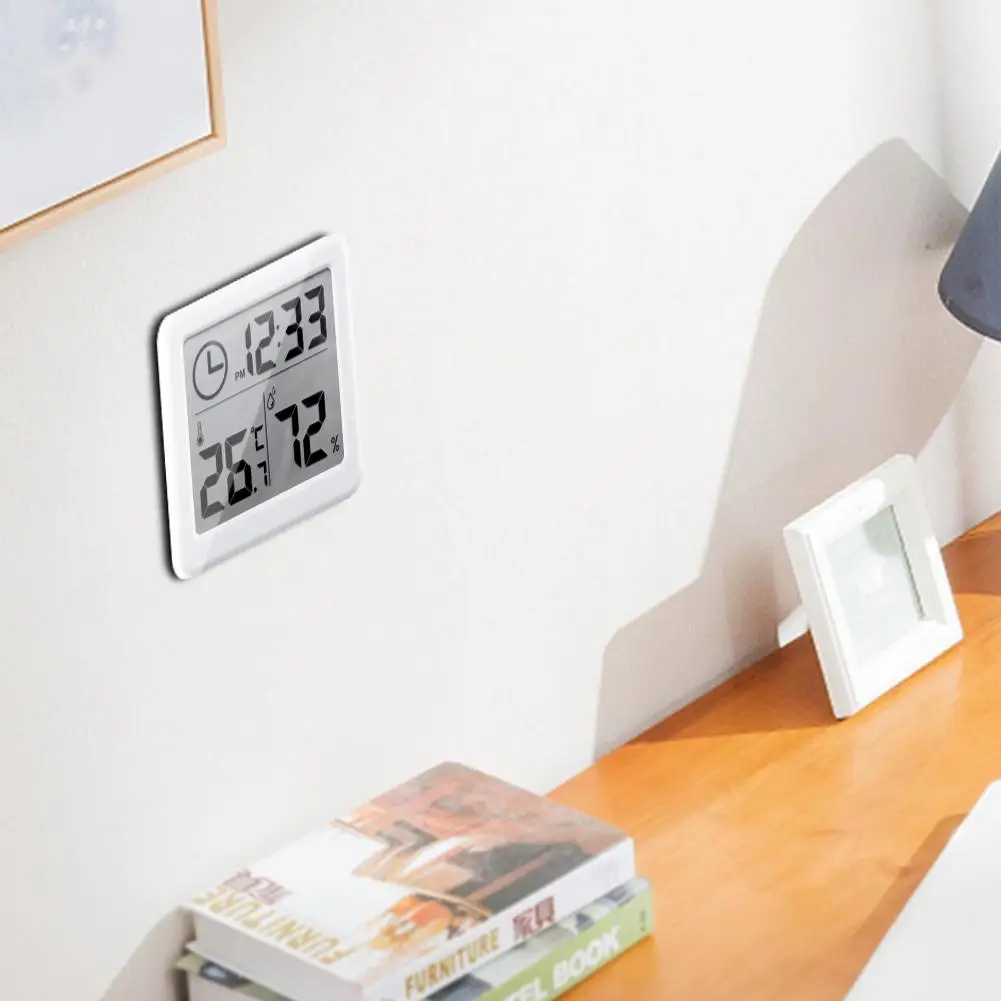 Электронный контроль температуры и влажности часы большой ЖК-экран 81x71x10 мм