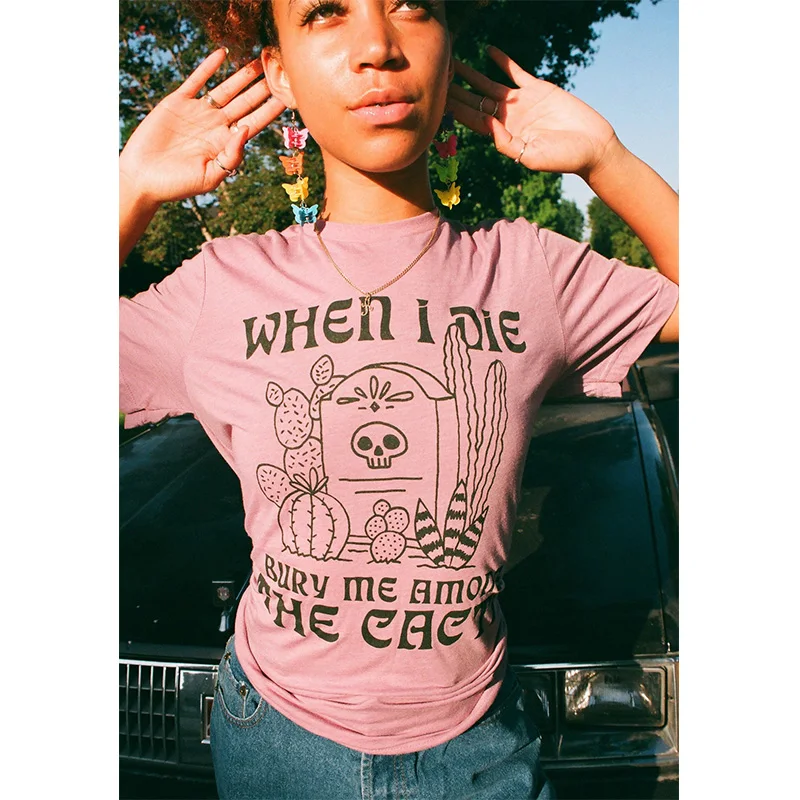 

Calelinka Vintage 80s 90s Skull Tombstone Print Funny Graphic Tees For Female Summer Short Sleeve Cotton Top Ins Letters T shirt