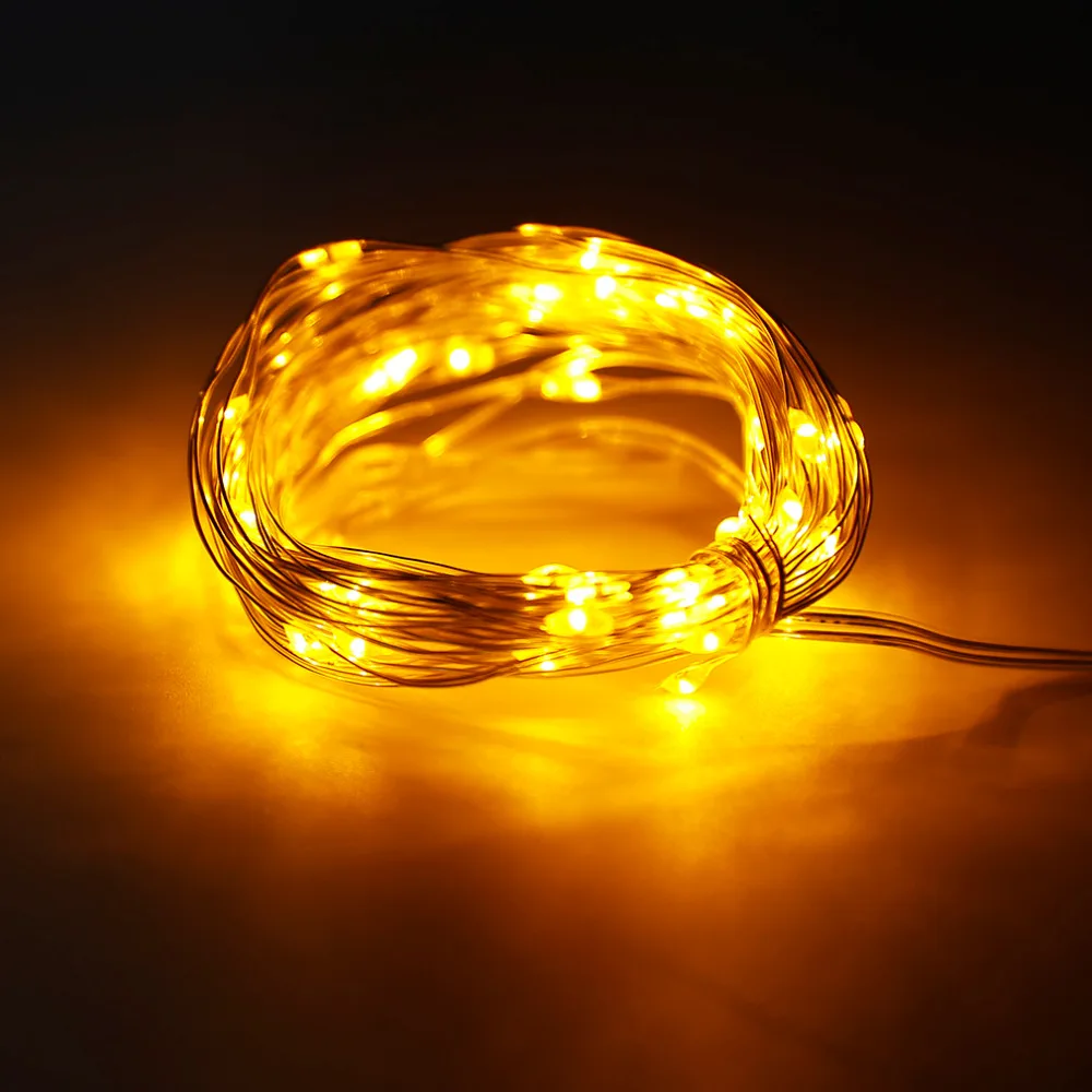 

5m 50 LED Silver Wire String Light Fairy Lamp 3AA Battery Box With Remote Control Christmas Outdoor Decoration