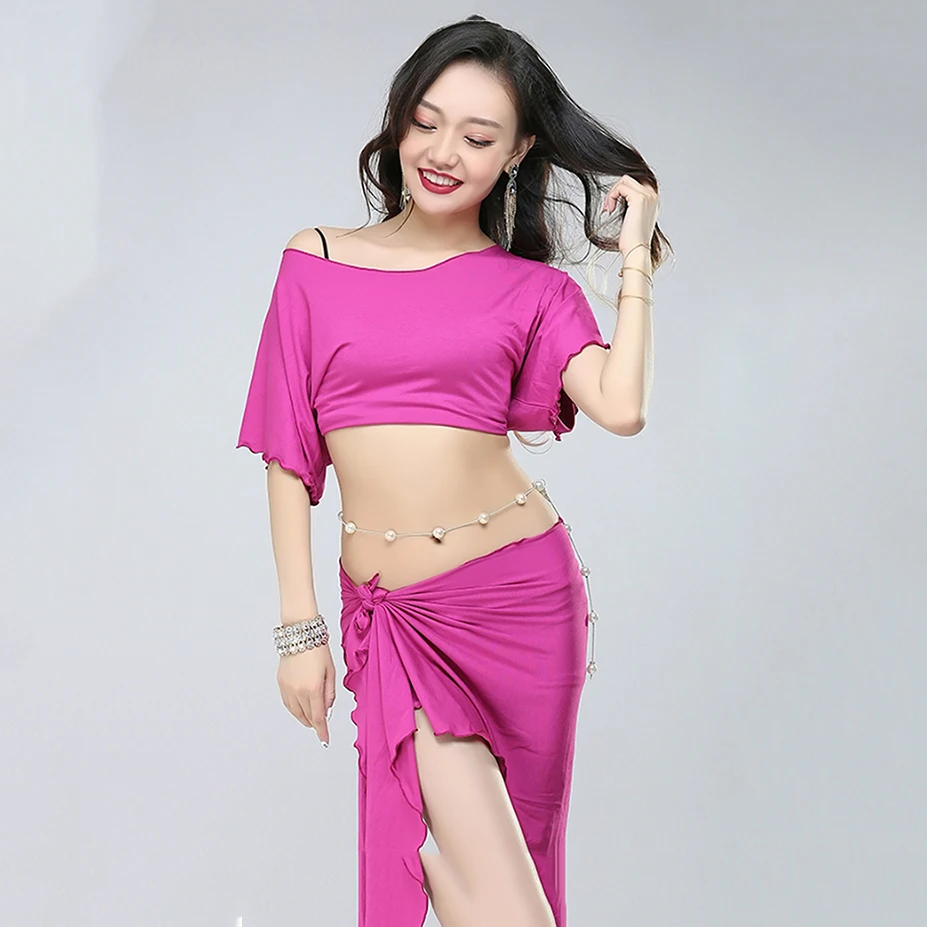 Новый костюм Bellydance Woman Belly Dance set модальный топ и модный шарф живота Танцевальная одежда Юбка - изображение