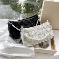 luxury brand pearl tote bag summer new quality nylon womens designer handbag chain shoulder messenger bag phone purses