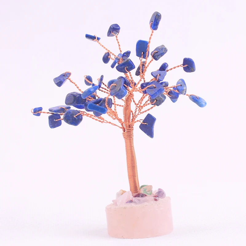 

Natural Crystal Crafts Gemstone Bonsai Rich Lucky Blue Quartz Tree For Home Decoration Festival Gifts Present