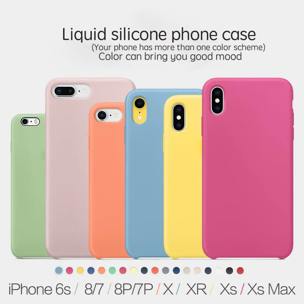 Оригинальный силиконовый чехол для iPhone11 6s 6 7 8Plus Apple iPhone 11 X XS Max XR 1| |