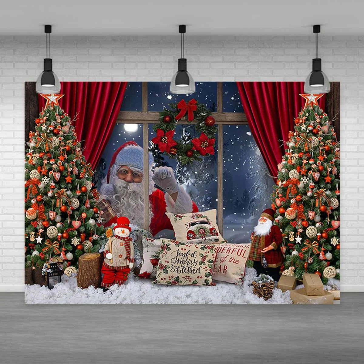 

Santa Claus Christmas Party Photography Background Cloth Santa Claus Photo Studio Photography Background Cloth Fabric Decoration