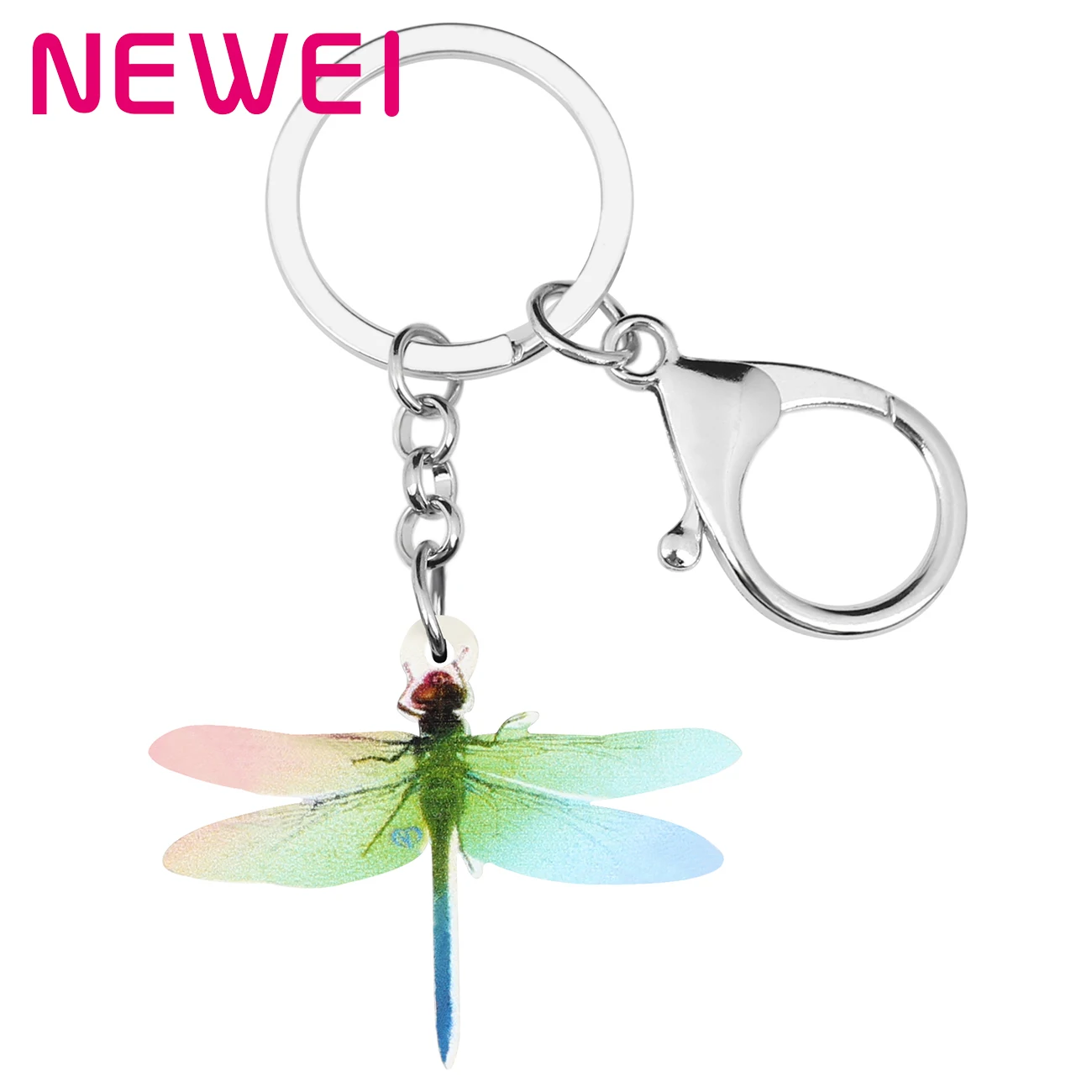 

Newei Acrylic Dragonfly Keychains Keyring Cute Insect Animal Key Chain Jewelry For Friends Kids Teen Novelty Gift Car Decoration