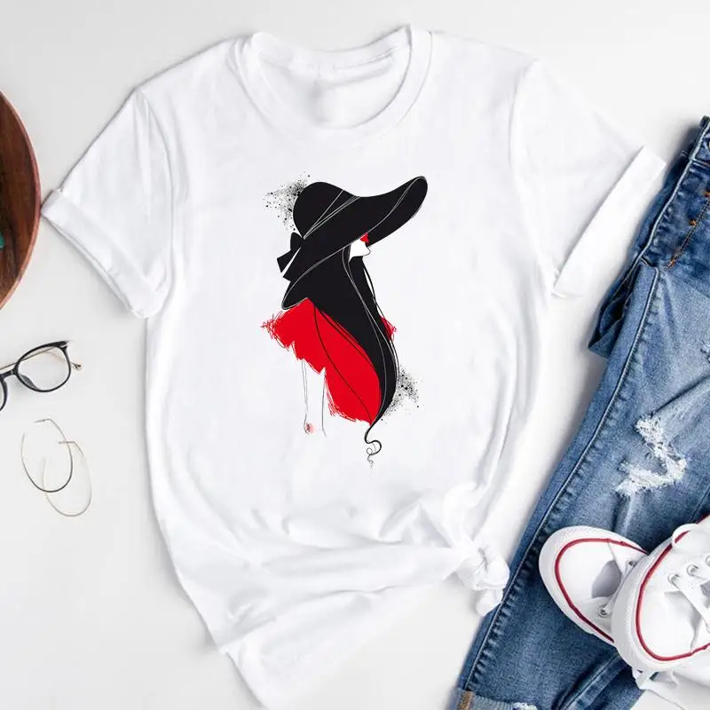 

Women Sweet Cartoon Coffee 90s Love Ladies Fashion Print Ladies Short Sleeve Summer Lovely Clothes Tops Tees Tshirt T-Shirt