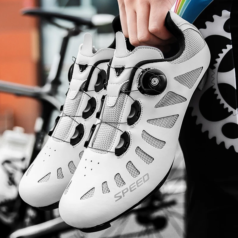 Beli Sepatu Bersepeda Jalanan Sneakers Warna-warni Sepatu Balap Mandiri Bersirkulasi Sepeda Gunung Profesional Hitam Putih