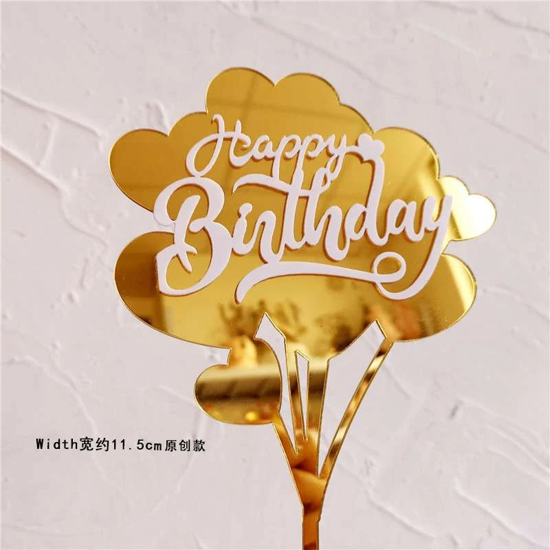 2pc birthday Z Золотой серебряный черный акриловый ручной пишущий Топпер для торта «С Днем Рождения» десертное украшение для дня рождения милые подарки - Цвет: 2pc birthday Z