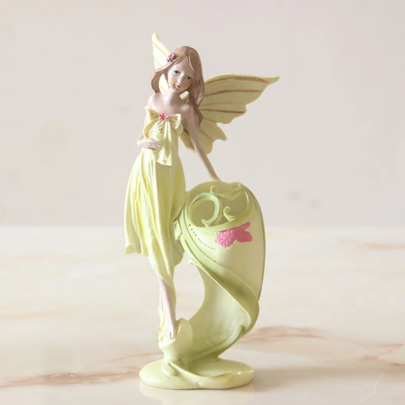 

Angel Girl Modern Simple Bedroom Living Room Ornaments Flower Fairy Resin Ornaments Crafts