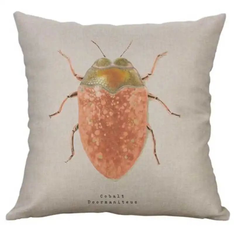 Чехол для дома наволочка декоративная насекомое 18 дюймов из льна с изображением