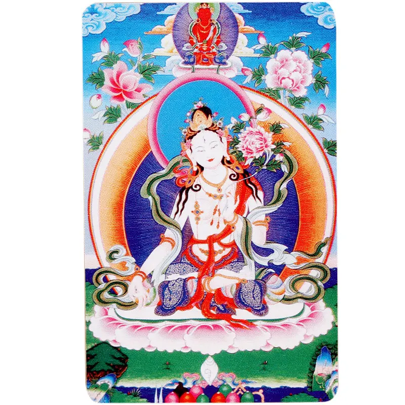 Тибетский буддизм белая статуя Тара Будды амулет карта Будды|Упаковка и стойки