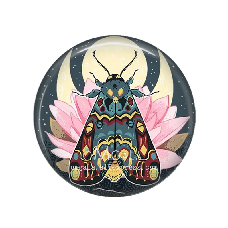 Искусство пчела бабочка Жук насекомые с узорами Солнца и Луны 8 мм-30 мм круглый