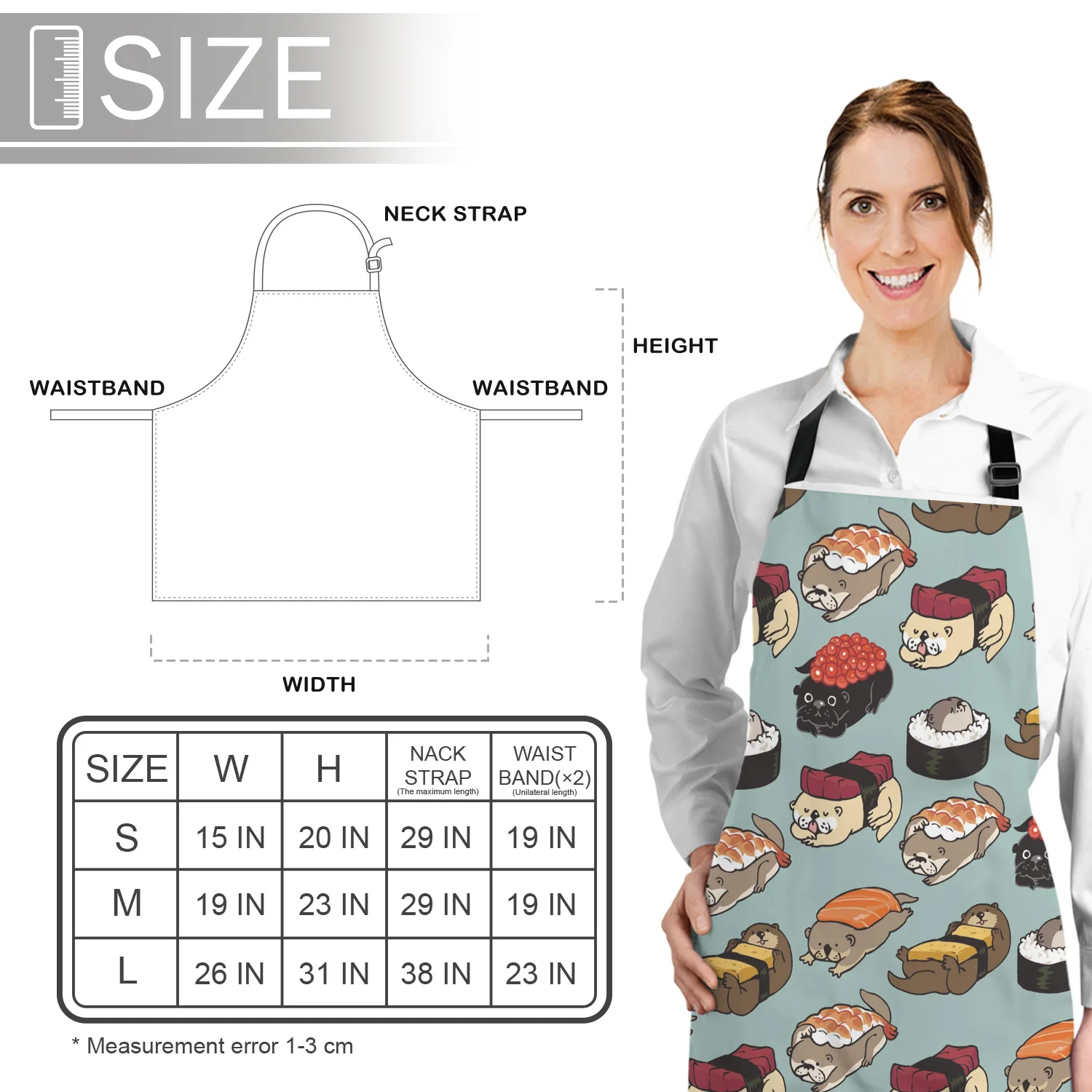 Регулируемый Фартук для суши Выдра кухонный фартук готовки Ресторан Бар шеф