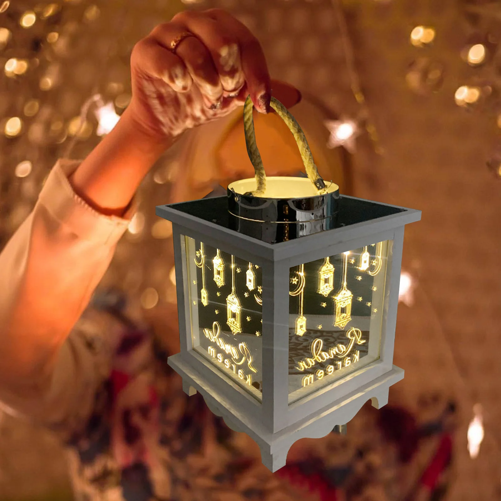 

Wooden Craft EID Mubarak Decor Ramadan Decoration Ramadan Lantern Ramadan Kareem Islamic Muslim Eid Al-fitr Decor Supplies