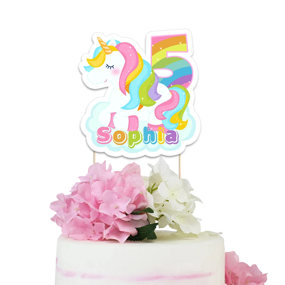 Единорог вечерние принадлежности коробка пригласительные карты Баннер Висячие