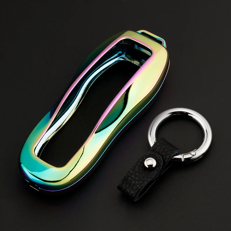 

Zinc Alloy+Leather Car Remote Key Case Cover Keychain Protective Key Shell For Porsche Cayenne Macan Panamera Car Accessories