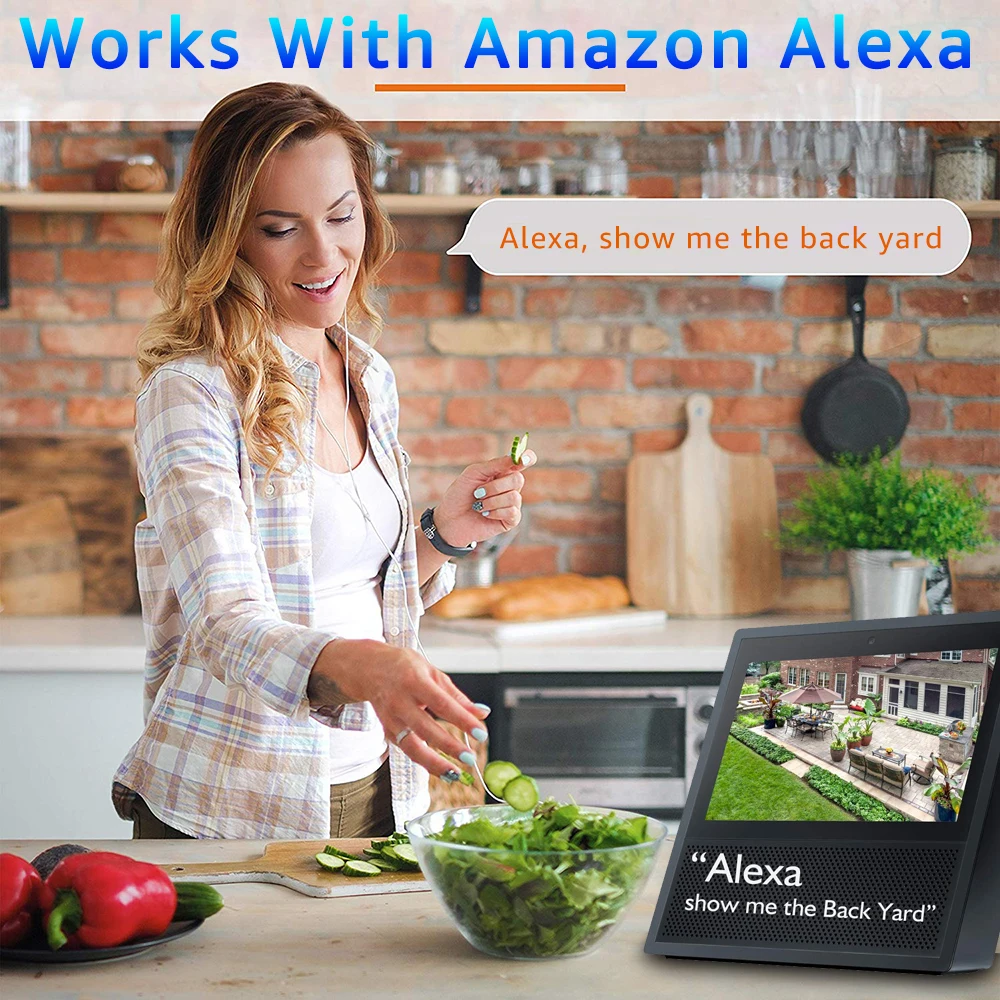 Wi-Fi PTZ камера работает с Alexa HD 1080P автоматическое слежение Беспроводная скоростная