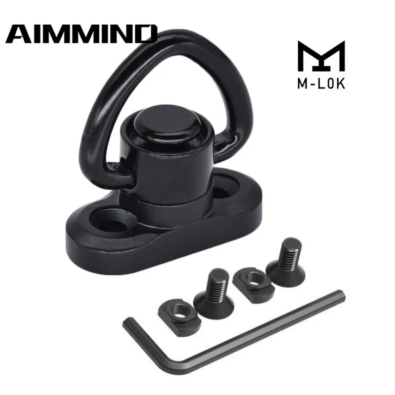 

Black " Heart Shape " QD Sling Swivel With Black M-lok Rail Attachment Mount Adapter Kit