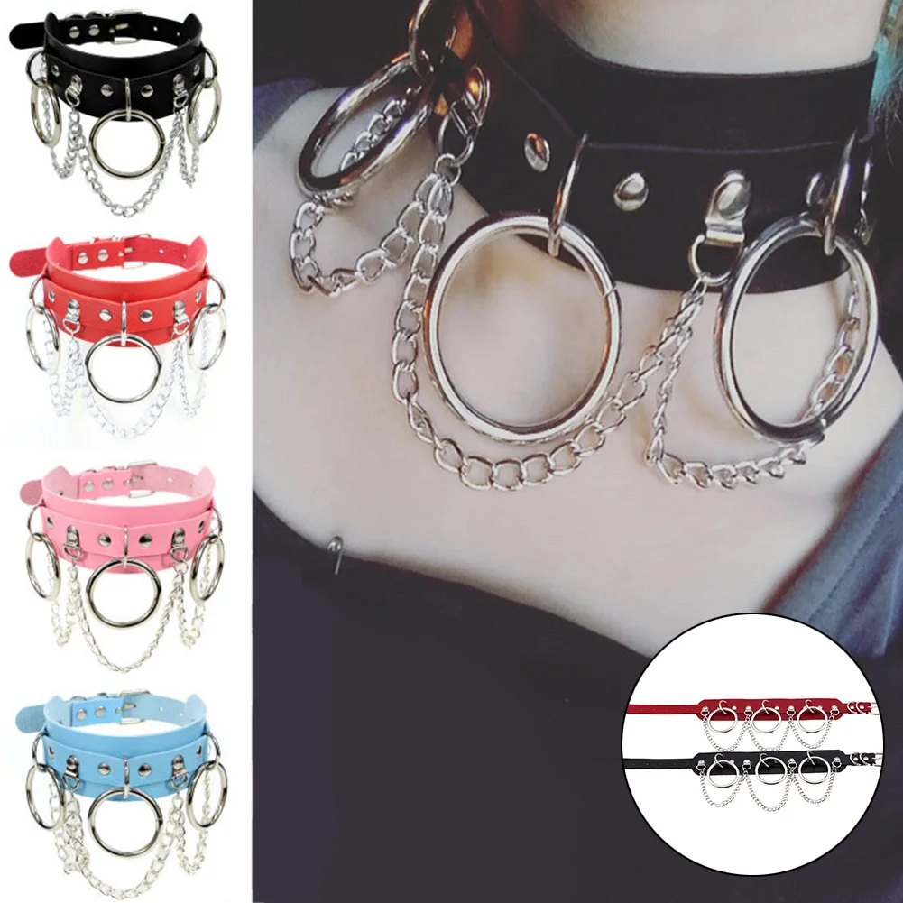 Сексуальный чокер праздничные украшения ожерелье в стиле панк кожаный Воротник