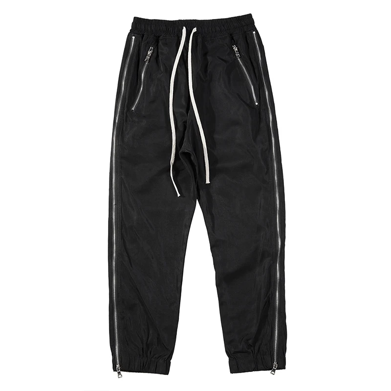 

Harajuku Side Full Zipper Drawstring Sweatpants Mens Oversize High Street Loose Casual Trousers Solid Baggy Hip Hop Track Pants1