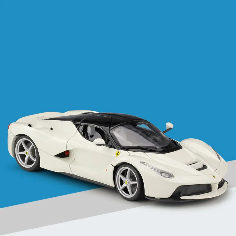 Bburago литая под давлением модель автомобиля LaFerrari 1:18 из металлического сплава Высокая симуляция машины с базой для мальчиков Игрушки транспортные средства Подарки для мальчиков - Цвет: White with box