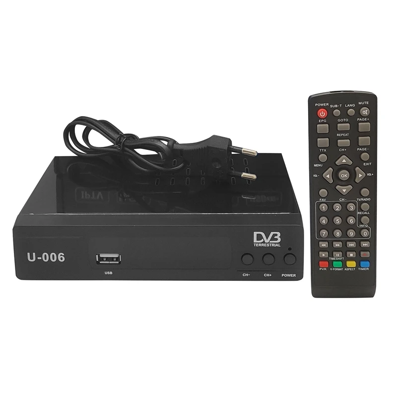 DVB-T2 HD 1080P телеприставка ТВ приёмник коробка 3D цифрового видео наземного MHEG4 (ЕС