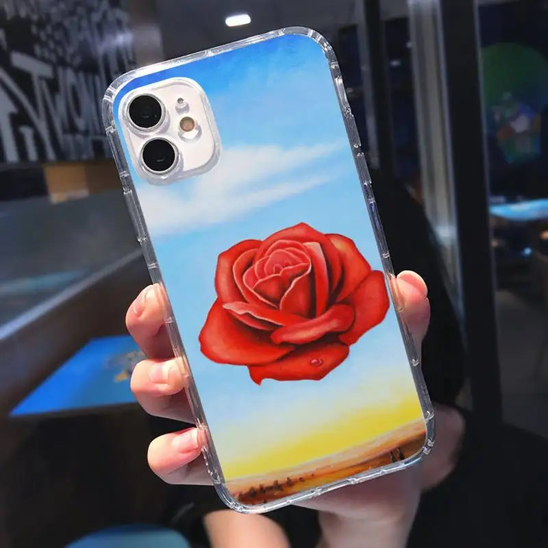 

Salvador Dali Art retro painting Phone Case Transparent for iPhone 6 7 8 11 12 s mini pro X XS XR MAX Plus