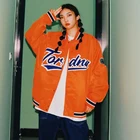 Женская куртка с принтом бейсбольных букв, Повседневная Уличная куртка в стиле хип-хоп, осень 2021